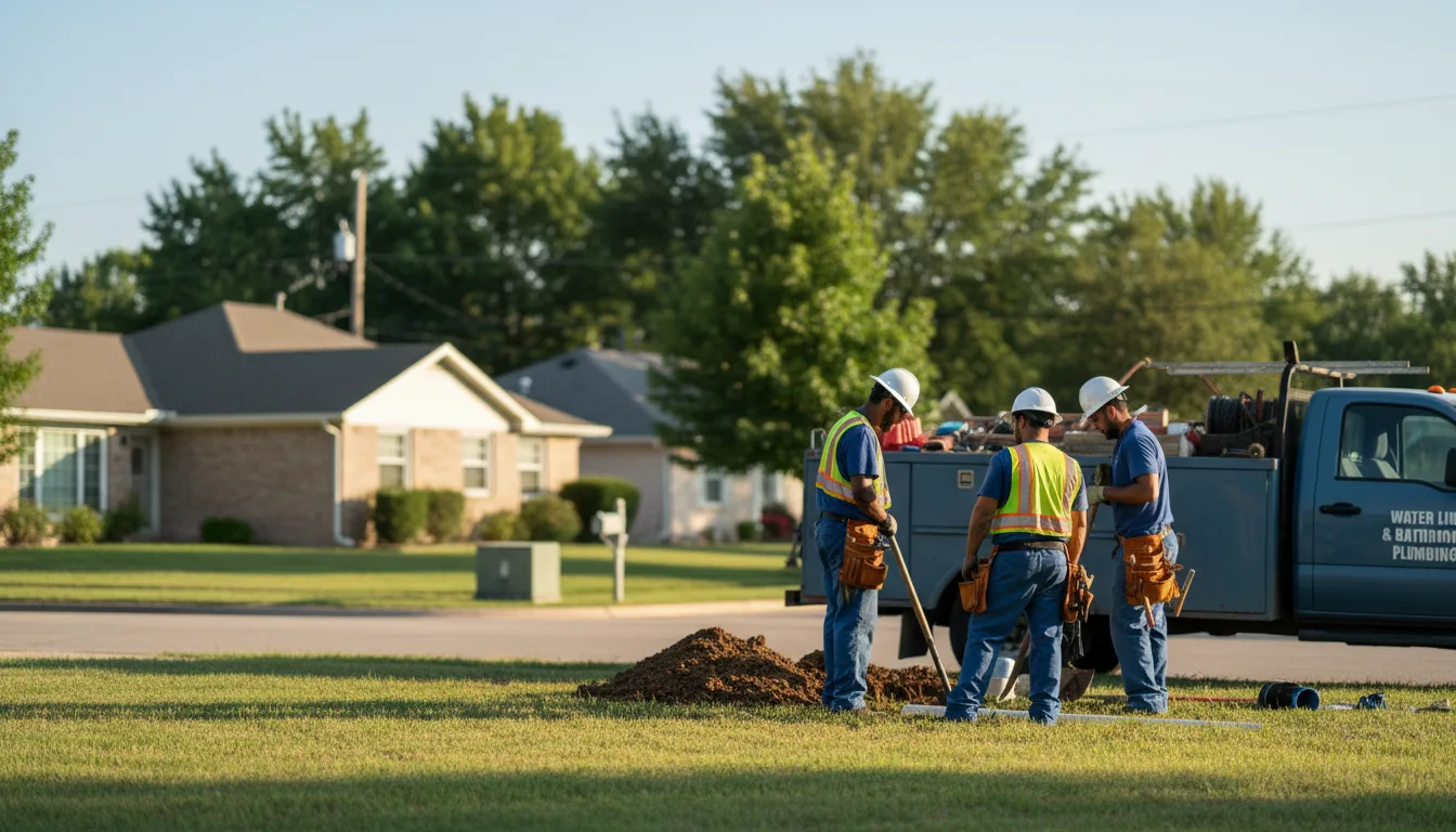 Residential water line and bathroom plumbing service in Lodi, TX